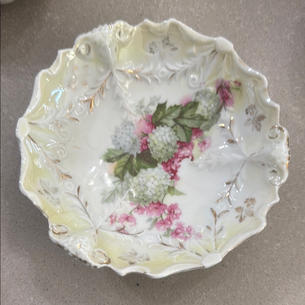 Made in Germany Floral Decorative Bowl with Gold Accents